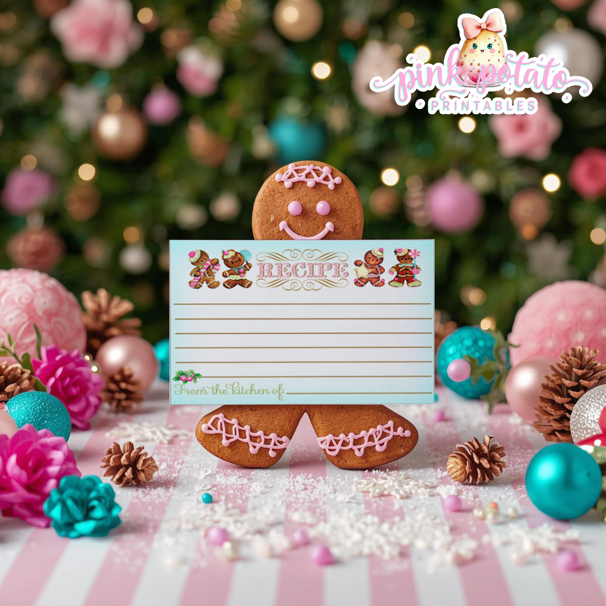 Gingerbread Cookies-Recipe Cards-Cookie Exchange-Cookie Decorating-Gingerbread Decorating-Printable-Christmas Party-INSTANT DOWNLOAD