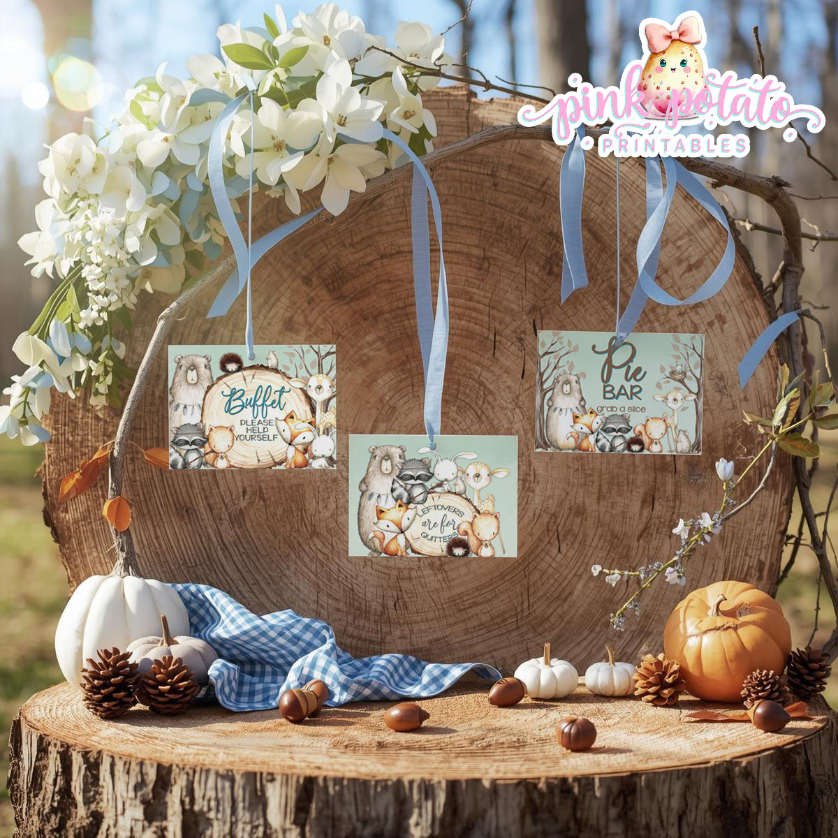 Woodland Thanksgiving-Signs-Printable-Buffet Signs-Editable Thanksgiving Sign-Thankful for Games-Happy Thanksgiving-Holiday-INSTANT DOWNLOAD