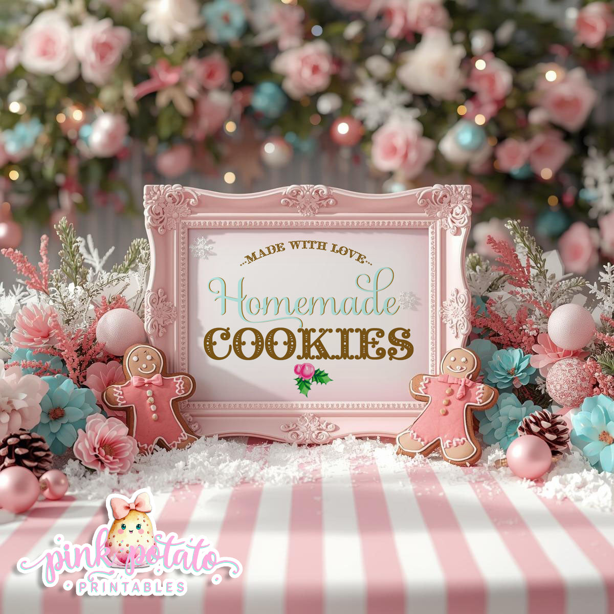 Gingerbread Cookies-Buffet Signs-Sweet Table-Cookie Decorating Party-Gingerbread Decorating-Printable-Christmas Party-INSTANT DOWNLOAD