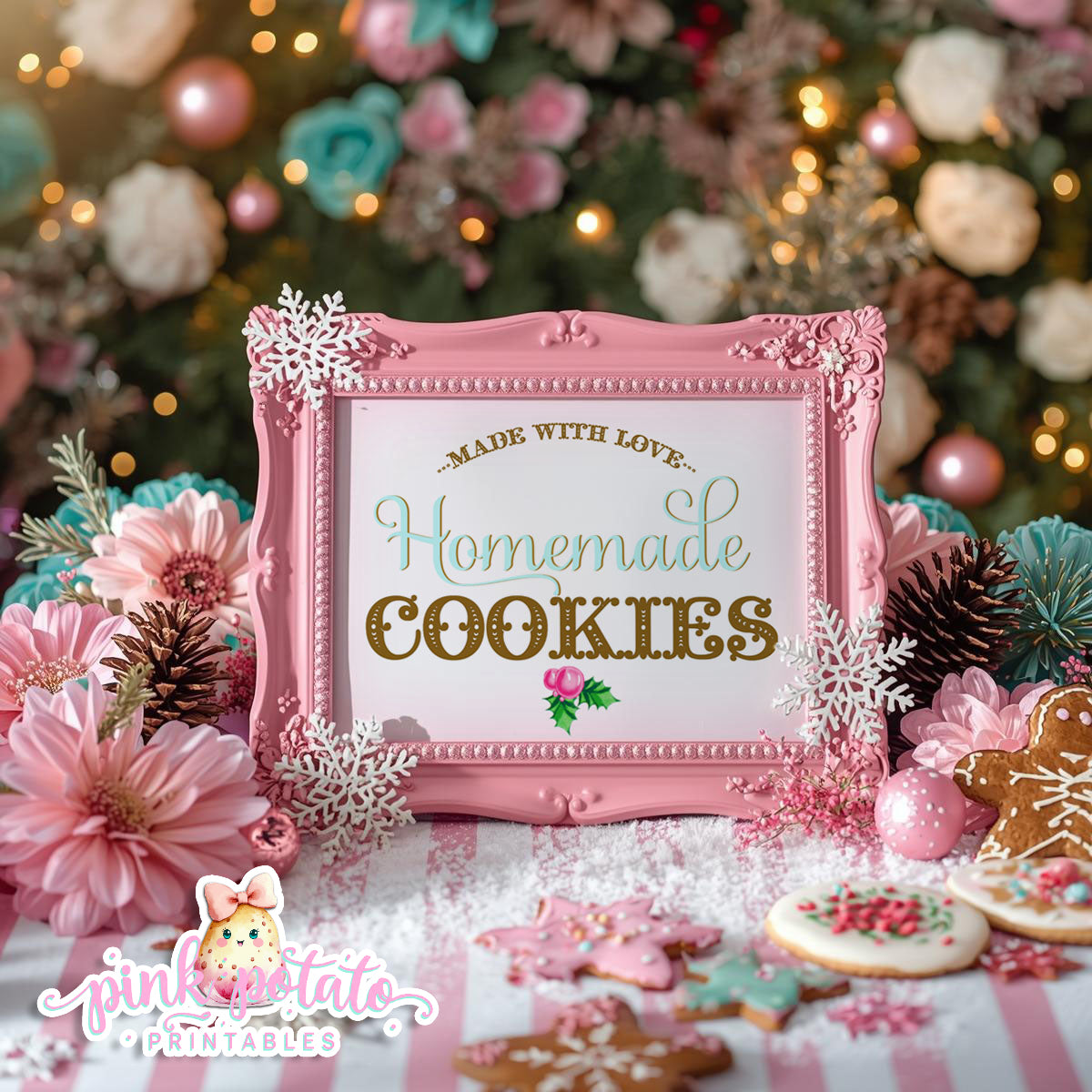 Gingerbread Cookies-Buffet Signs-Sweet Table-Cookie Decorating Party-Gingerbread Decorating-Printable-Christmas Party-INSTANT DOWNLOAD