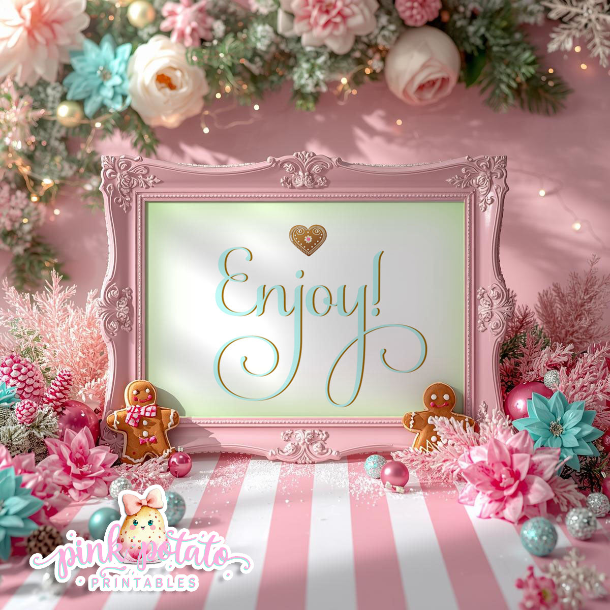 Gingerbread Cookies-Buffet Signs-Sweet Table-Cookie Decorating Party-Gingerbread Decorating-Printable-Christmas Party-INSTANT DOWNLOAD