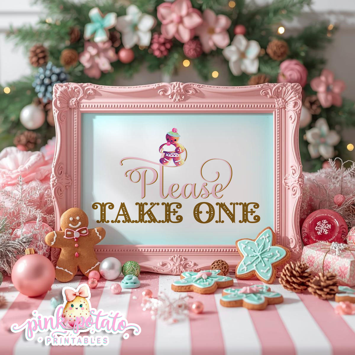 Gingerbread Cookies-Buffet Signs-Sweet Table-Cookie Decorating Party-Gingerbread Decorating-Printable-Christmas Party-INSTANT DOWNLOAD