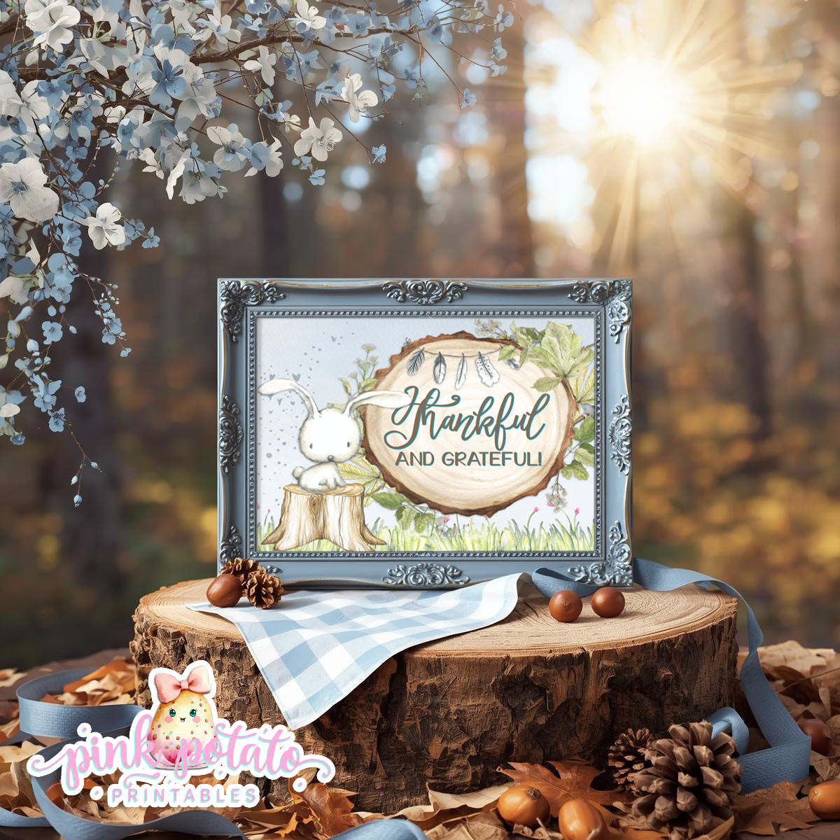 Woodland Thanksgiving-Signs-Printable-Buffet Signs-Editable Thanksgiving Sign-Thankful for Games-Happy Thanksgiving-Holiday-INSTANT DOWNLOAD