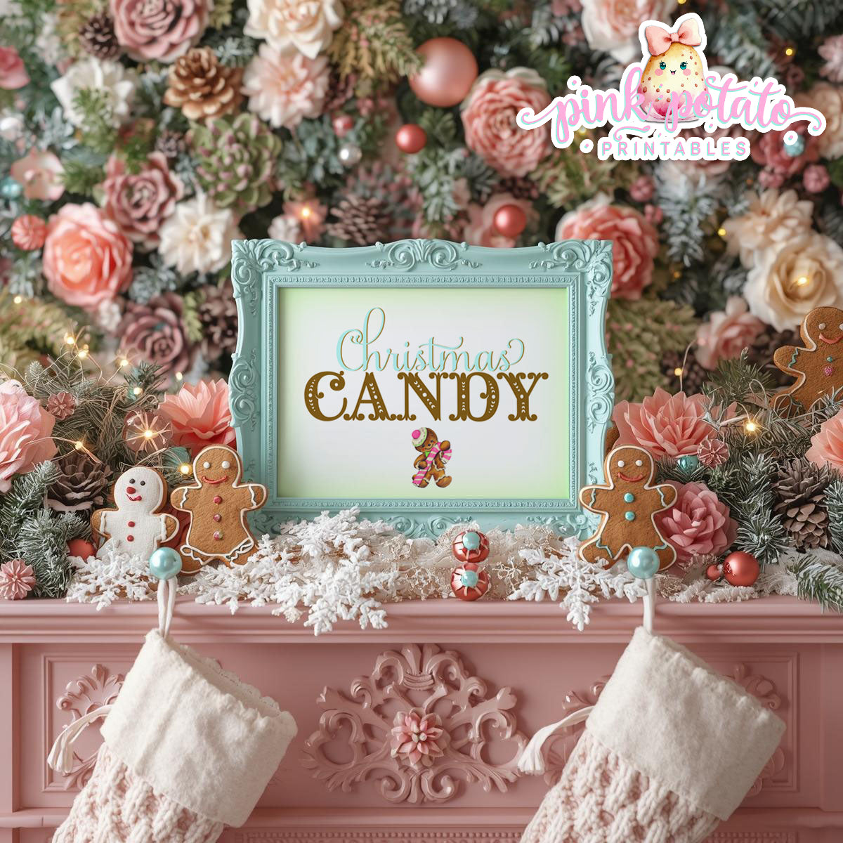 Gingerbread Cookies-Buffet Signs-Sweet Table-Cookie Decorating Party-Gingerbread Decorating-Printable-Christmas Party-INSTANT DOWNLOAD