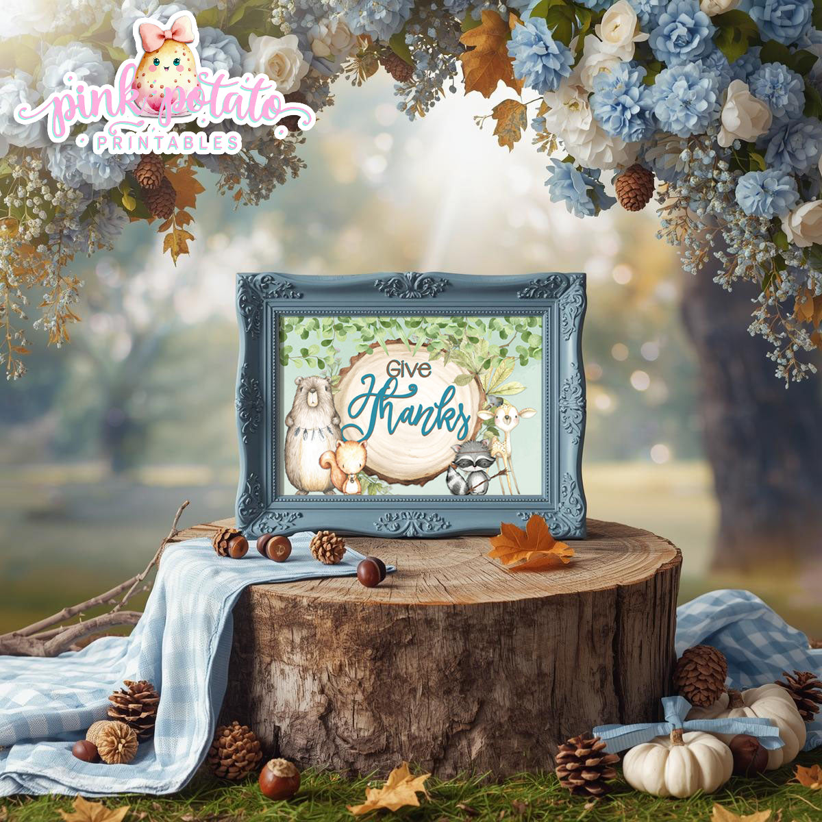 Woodland Thanksgiving-Signs-Printable-Buffet Signs-Editable Thanksgiving Sign-Thankful for Games-Happy Thanksgiving-Holiday-INSTANT DOWNLOAD