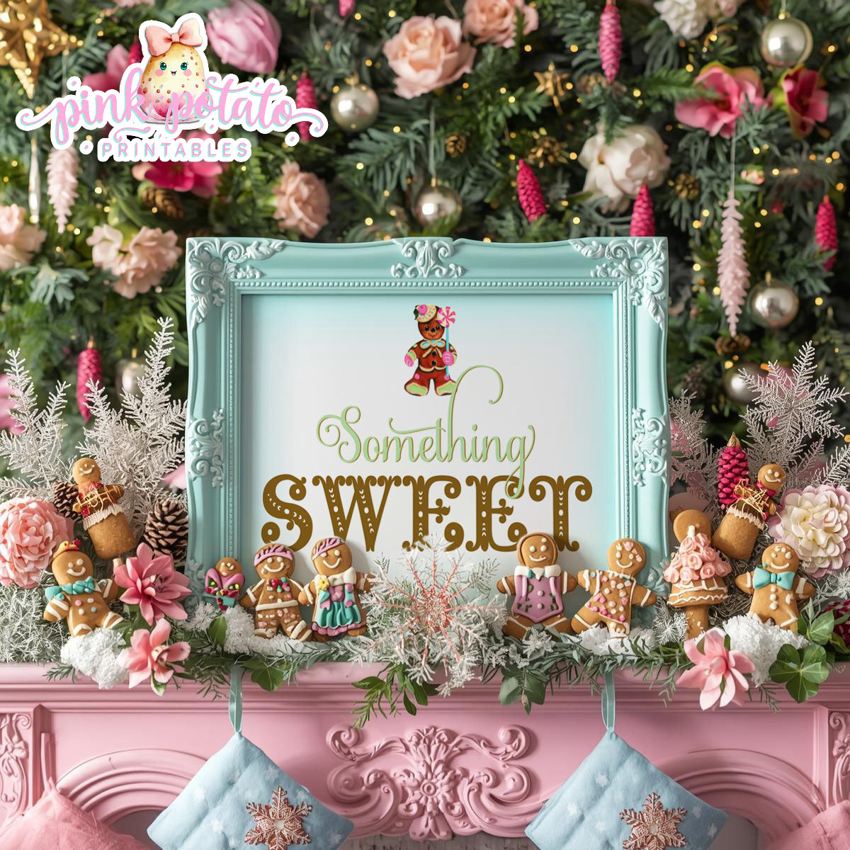 Gingerbread Cookies-Buffet Signs-Sweet Table-Cookie Decorating Party-Gingerbread Decorating-Printable-Christmas Party-INSTANT DOWNLOAD