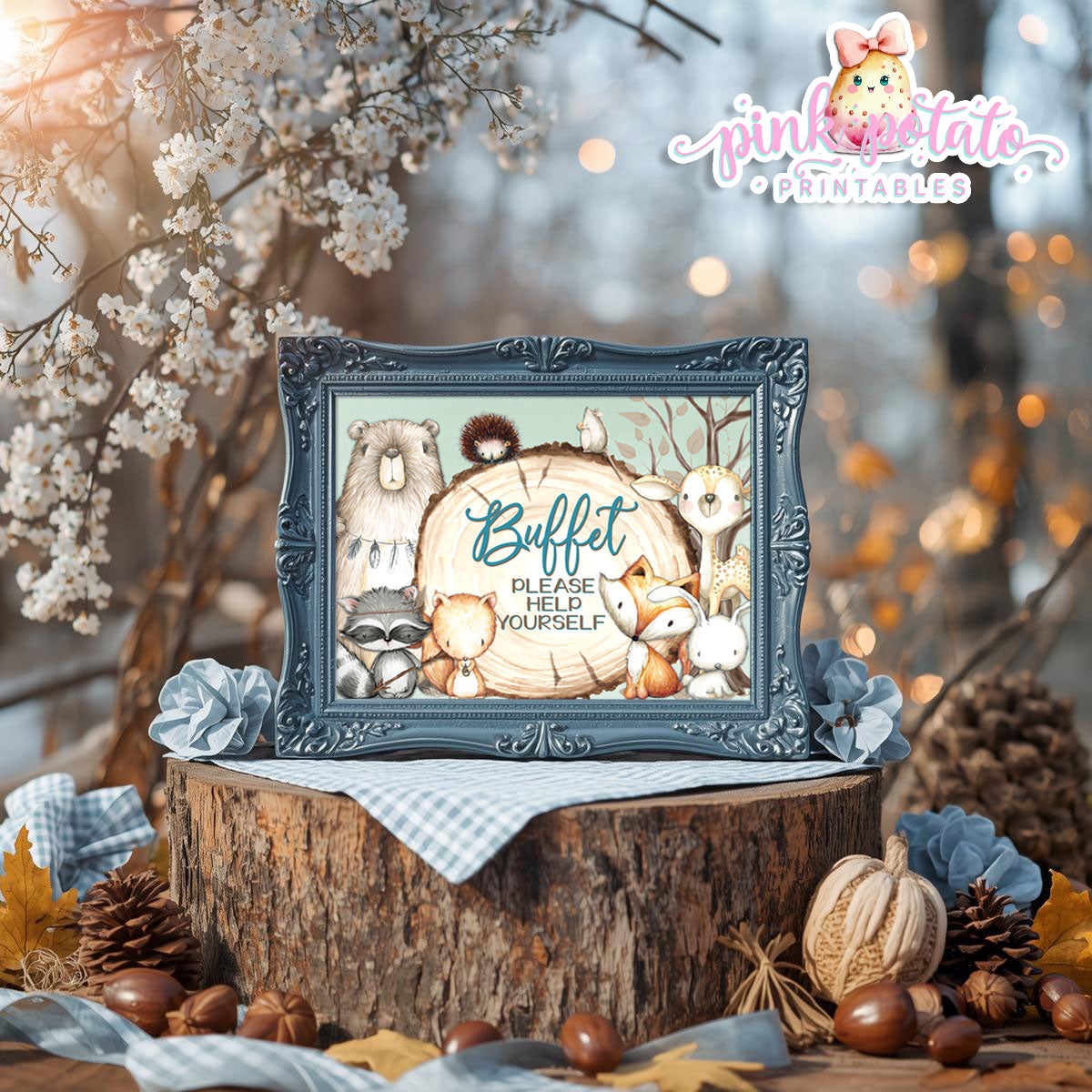 Woodland Thanksgiving-Signs-Printable-Buffet Signs-Editable Thanksgiving Sign-Thankful for Games-Happy Thanksgiving-Holiday-INSTANT DOWNLOAD