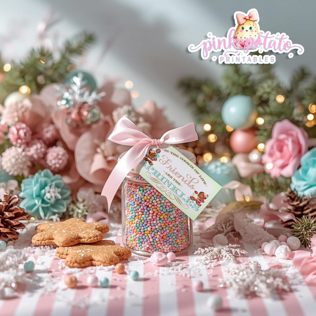 Gingerbread Cookies-Favor Tags-Gift Tags-Drink Wrappers-Cookie Decorating-Gingerbread Decorating-Printable-Christmas Party-INSTANT DOWNLOAD