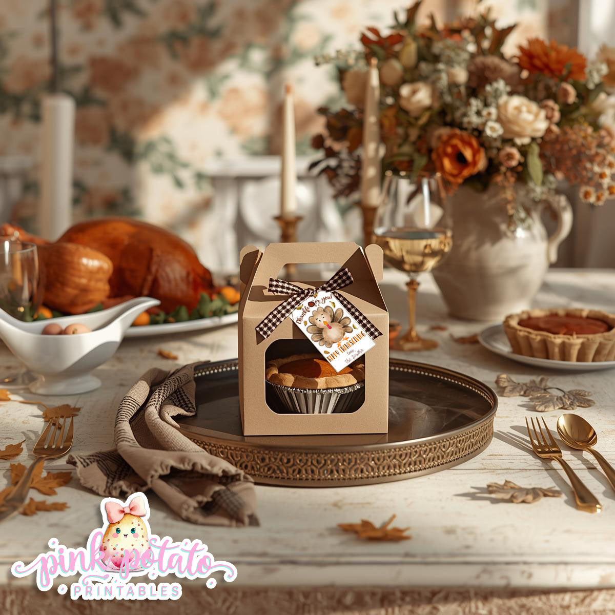 Turkey Day II-Editable Favor Tags-Printable-You Edit Name Only-Favor Cards-Thanksgiving Dinner-Holiday Party-INSTANT DOWNLOAD