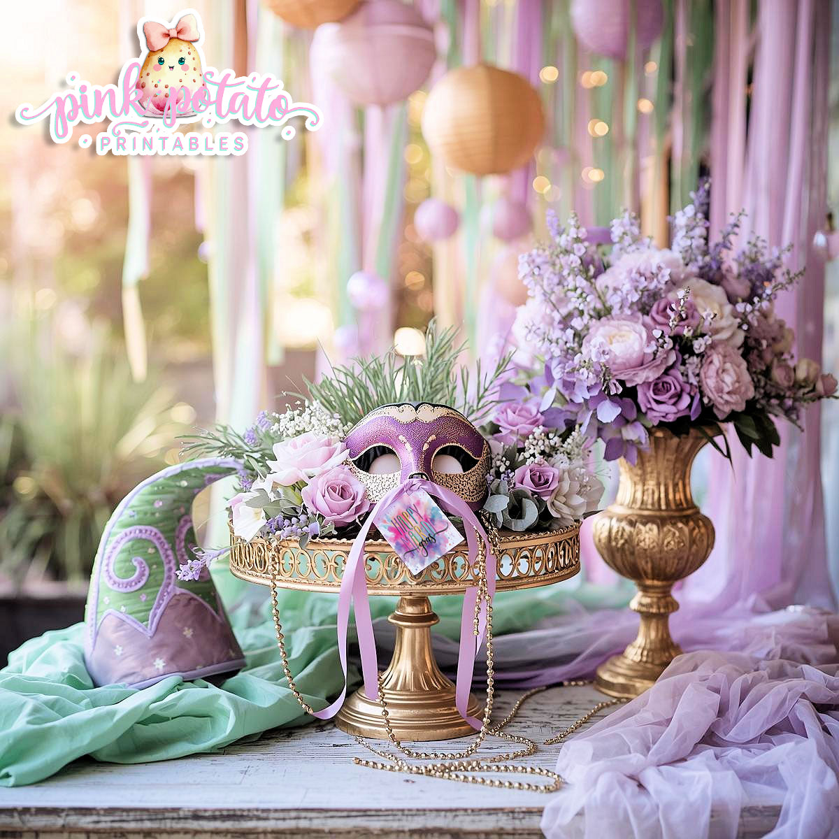 Mardi Gras-Favor Tags-Gift Tags-Mardi Gras Theme-Fat Tuesday-Party Printable-Digital-INSTANT DOWNLOAD