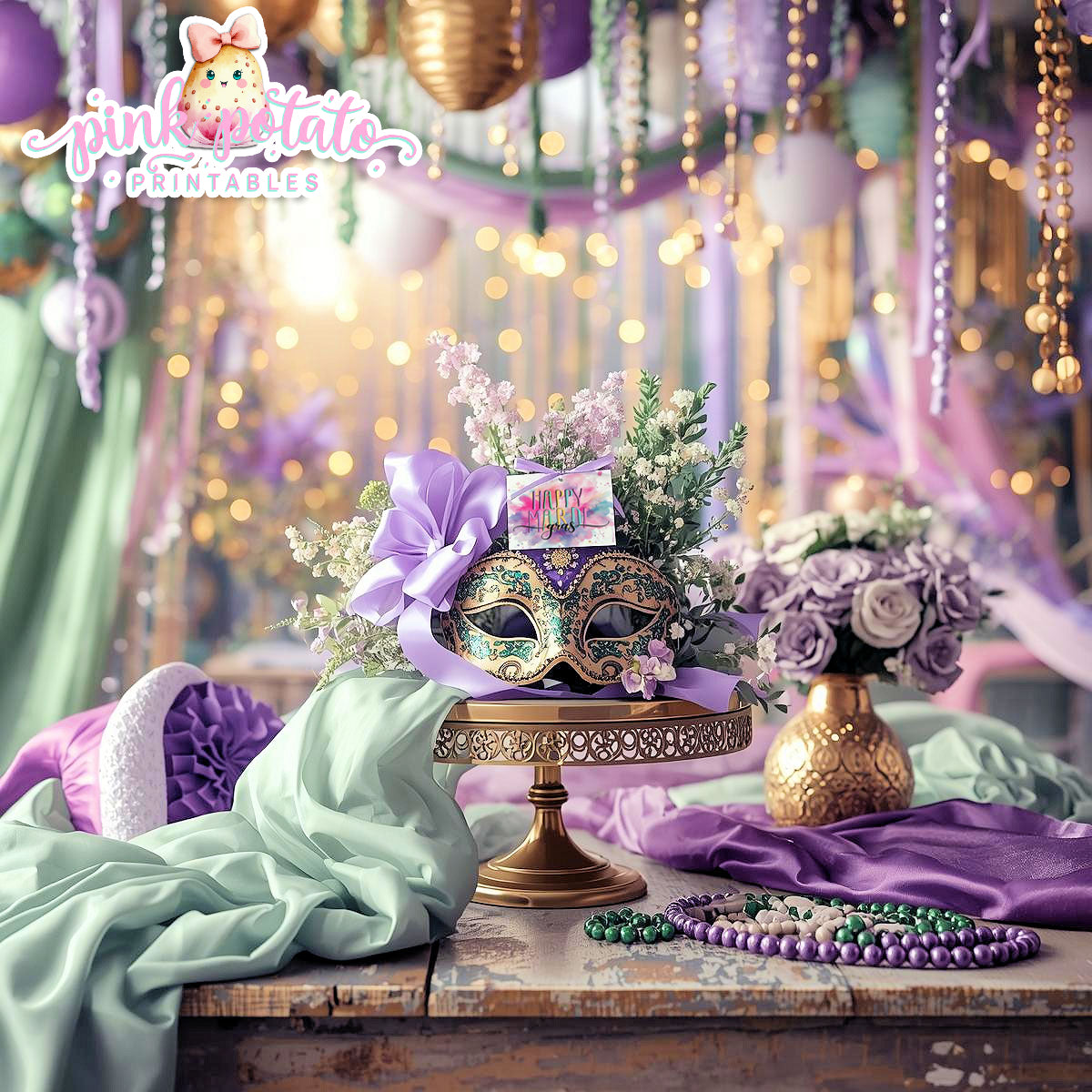 Mardi Gras-Favor Tags-Gift Tags-Mardi Gras Theme-Fat Tuesday-Party Printable-Digital-INSTANT DOWNLOAD