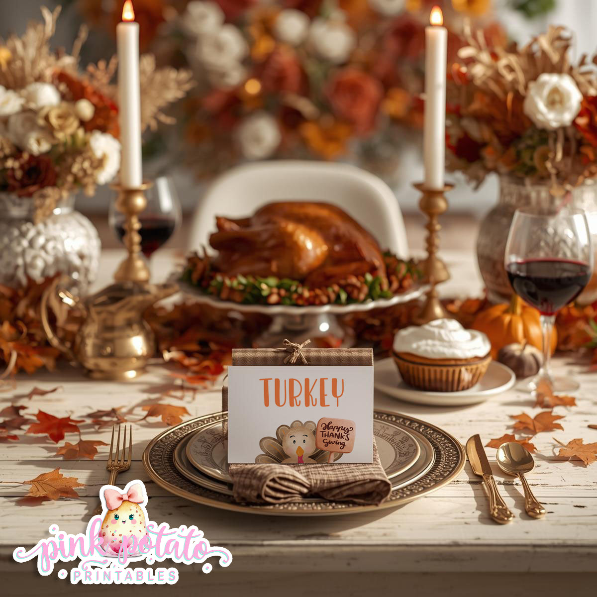 Turkey Day II-Editable Buffet Cards-Printable-Tent Cards-Place Cards-Thanksgiving Dinner-Buffet Cards-Holiday Party-INSTANT DOWNLOAD