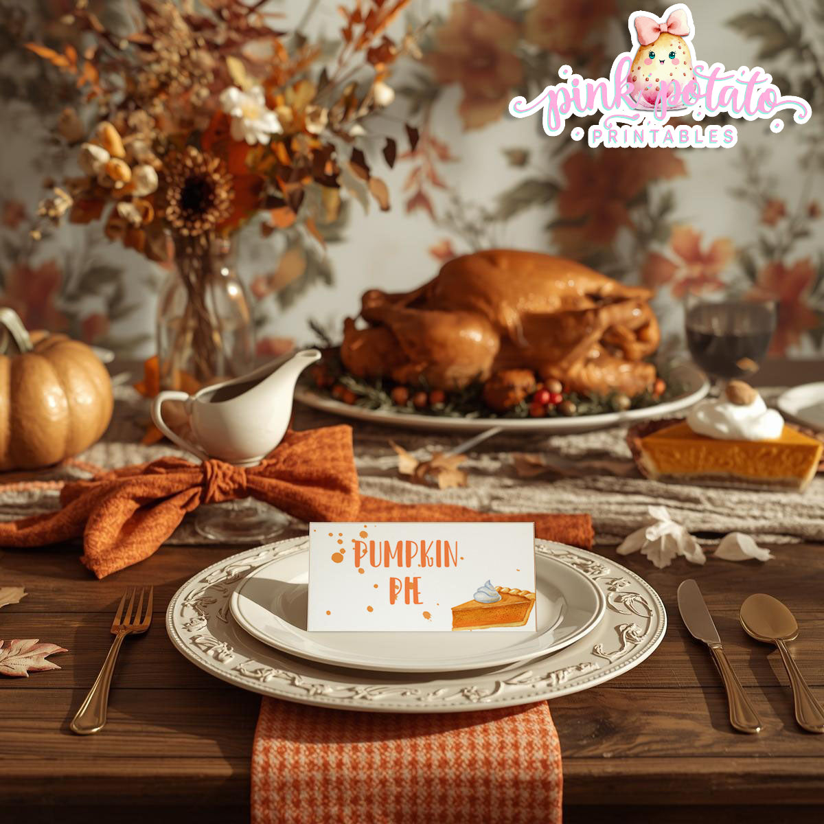 Turkey Day I-Editable Buffet Cards-Printable-Tent Cards-Place Cards-Thanksgiving Dinner-Buffet Cards-Holiday Party-INSTANT DOWNLOAD