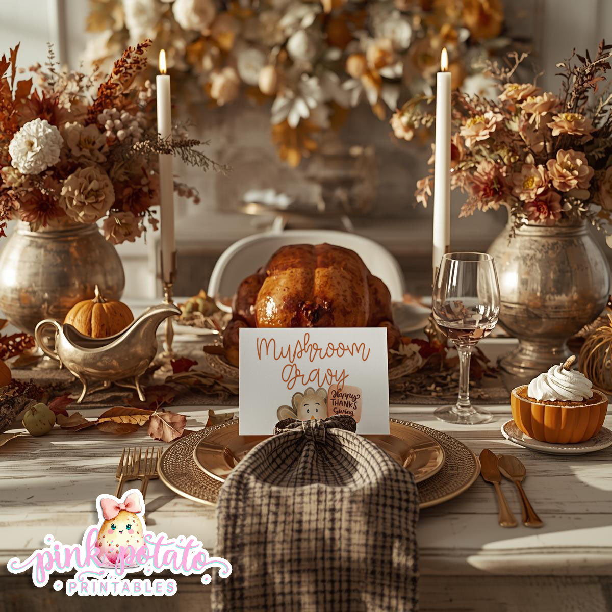 Turkey Day II-Editable Buffet Cards-Printable-Tent Cards-Place Cards-Thanksgiving Dinner-Buffet Cards-Holiday Party-INSTANT DOWNLOAD
