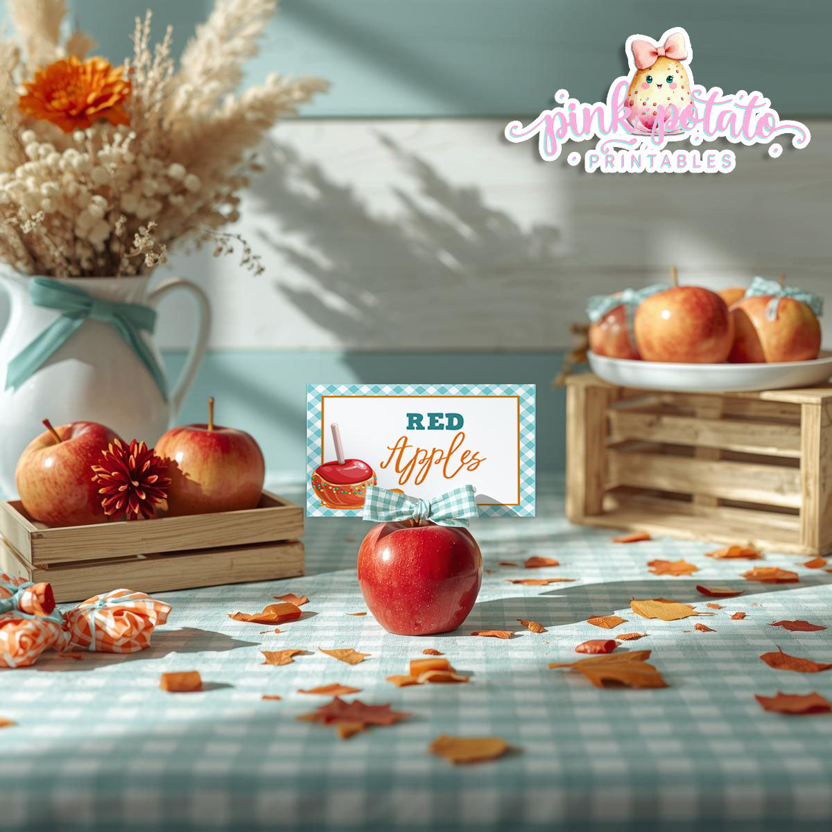 Caramel Apple-Caramel Apple Bar Buffet Cards-You Customize in Corjl-Toffee Apple-Caramel Apple Bar-Tent Cards-Digital-INSTANT DOWNLOAD