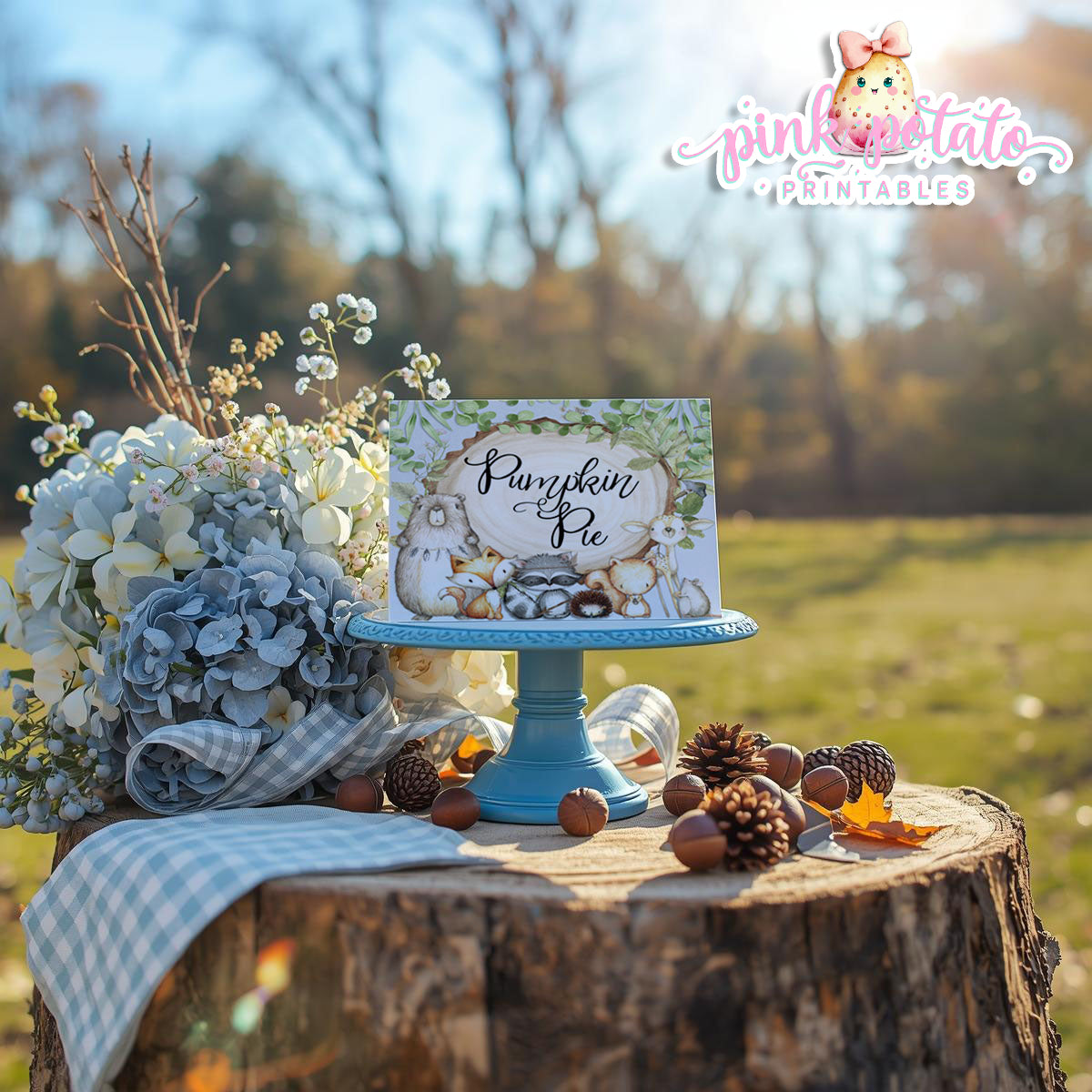 Woodland Thanksgiving-Editable Buffet Cards-Printable-Tent Cards-Place Cards-Thanksgiving Dinner-Kids Table-Holiday Party-INSTANT DOWNLOAD