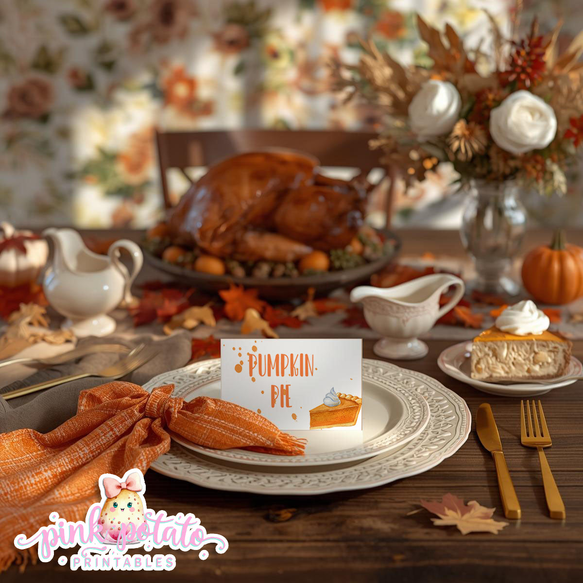 Turkey Day I-Editable Buffet Cards-Printable-Tent Cards-Place Cards-Thanksgiving Dinner-Buffet Cards-Holiday Party-INSTANT DOWNLOAD