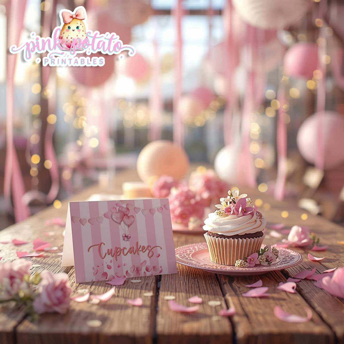 Pink Valentine-Buffet Cards-Tent Cards-Valentine's Day-Buffet-Valentine's Party-PREFILLED PDF-EDITABLE IN CORJL ONLY-INSTANT DOWNLOAD