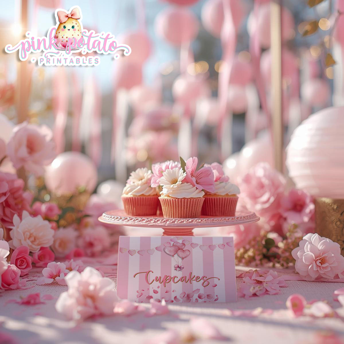 Pink Valentine-Buffet Cards-Tent Cards-Valentine's Day-Buffet-Valentine's Party-PREFILLED PDF-EDITABLE IN CORJL ONLY-INSTANT DOWNLOAD