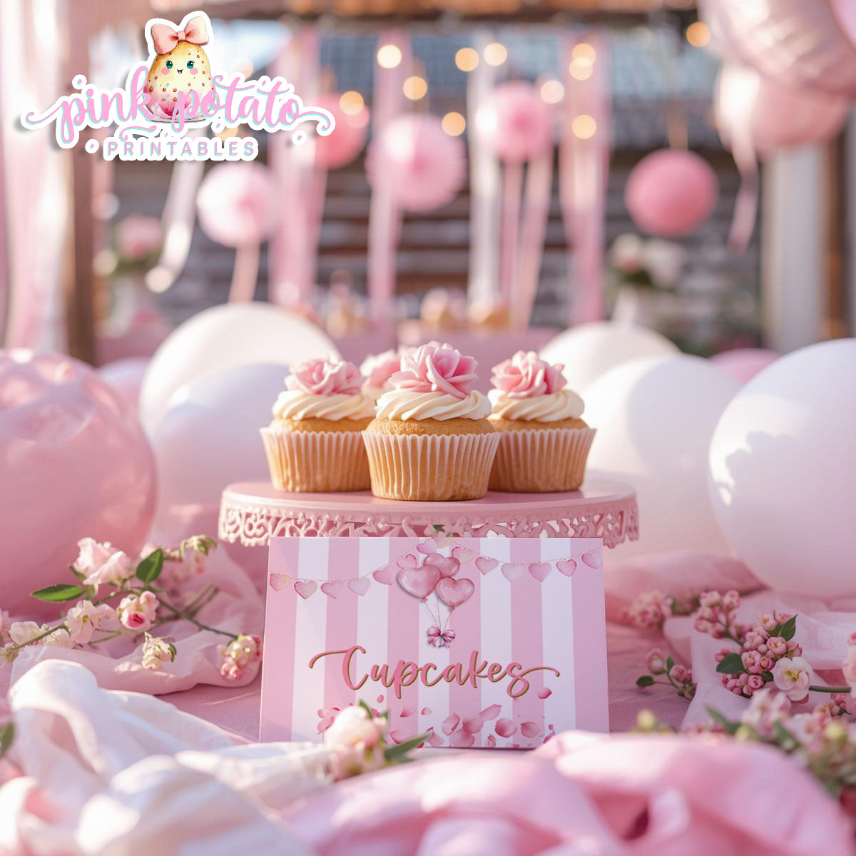 Pink Valentine-Buffet Cards-Tent Cards-Valentine's Day-Buffet-Valentine's Party-PREFILLED PDF-EDITABLE IN CORJL ONLY-INSTANT DOWNLOAD