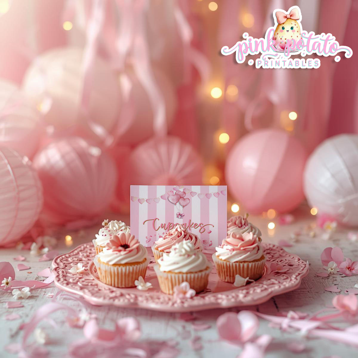 Pink Valentine-Buffet Cards-Tent Cards-Valentine's Day-Buffet-Valentine's Party-PREFILLED PDF-EDITABLE IN CORJL ONLY-INSTANT DOWNLOAD
