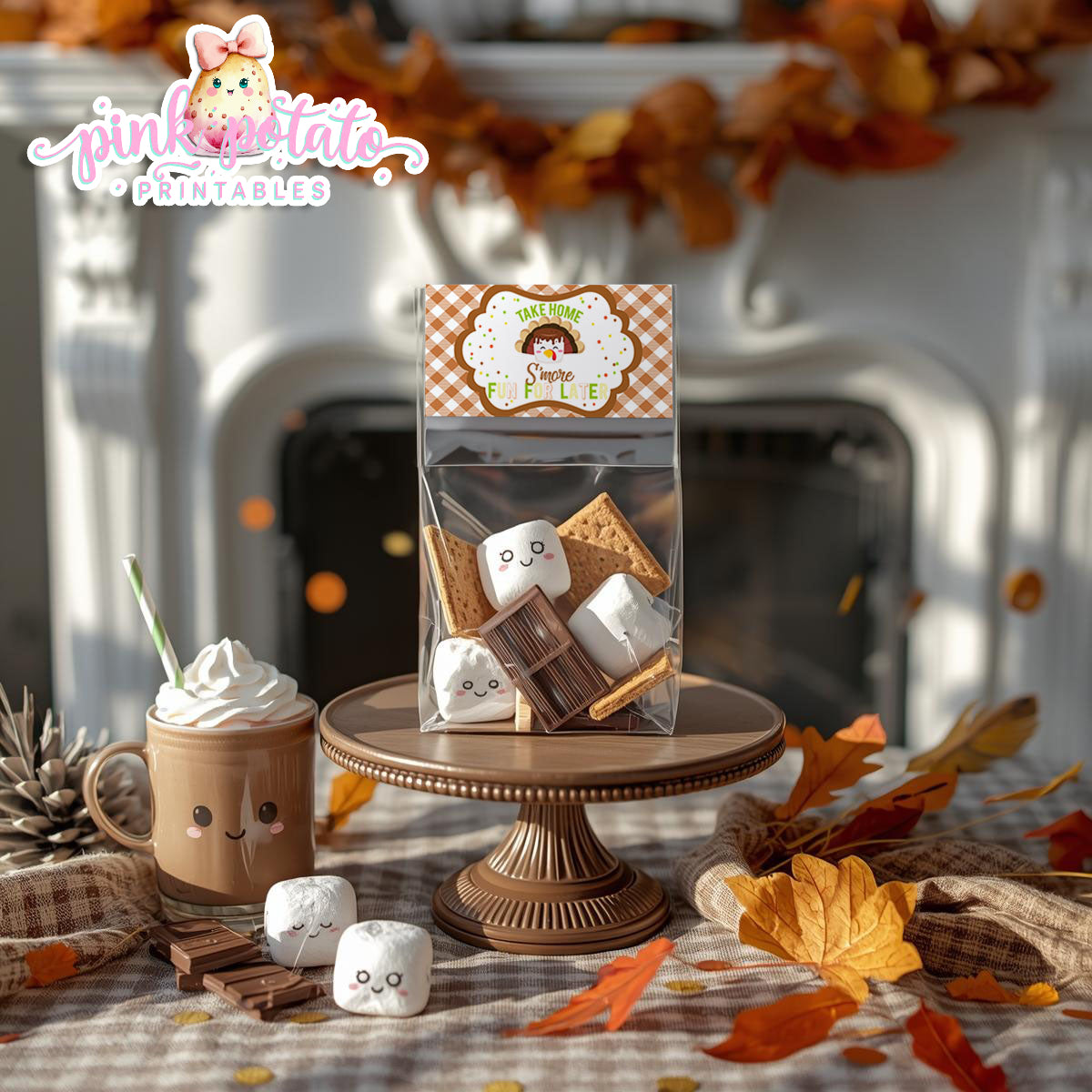 Thanksgiving S'mores-Treat Bag Topper-Bag Topper-Smores Favor-Thanksgiving Favors-Smores Bar-Smores-Party Printable-Digital-INSTANT DOWNLOAD