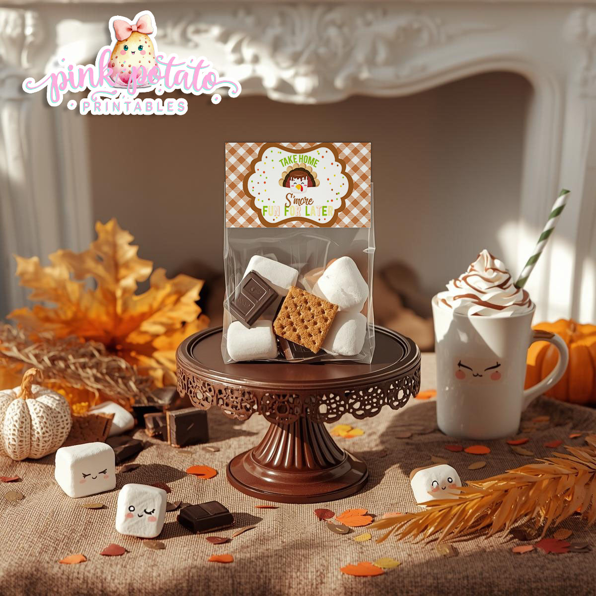 Thanksgiving S'mores-BUNDLE-Signs-Buffet Cards-Chocolate Bar Wrappers-S'mores Bar-Smores-Party Printable-Digital-INSTANT DOWNLOAD