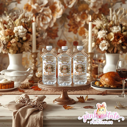 Turkey Day II-Water Bottle Labels-Printable-Thanksgiving Labels-Thanksgiving Dinner-Holiday Party-Pumpkin Pie-INSTANT DOWNLOAD