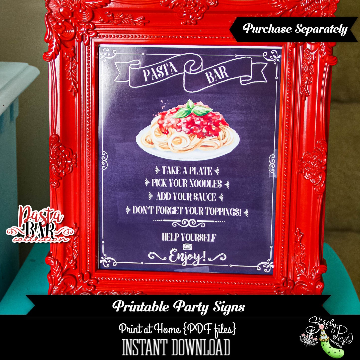 Pasta Bar-Tent Cards-WE CUSTOMIZE FOR YOU! Buffet Cards-Customized Menu Items-You Pick-Pasta Night-Food Bar-Noodle Bar-Buffet Bar-Printable-DIGITAL DOWNLOAD