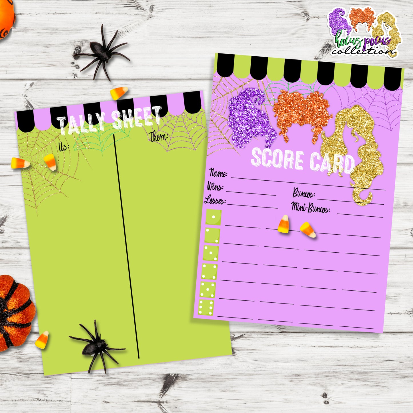 Hocus Pocus Bunco WITH Invitation-Halloween Party Printable-Fill In Invite-Score Cards-Tally Cards-Bunko-Holiday-Digital-INSTANT DOWNLOAD