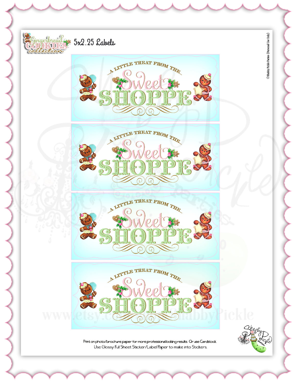 Gingerbread Cookies-Bakery Box Labels-Cookie Decorating Party-Gingerbread Decorating-Printable-Christmas Party-INSTANT DOWNLOAD