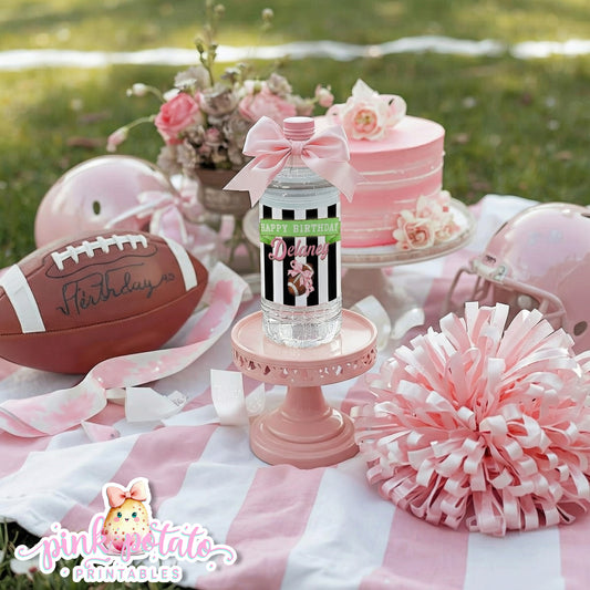 Birthday Football-Water Bottle Labels-Wrappers-Football-Super Bowl Sunday-Sports-Digital-INSTANT DOWNLOAD