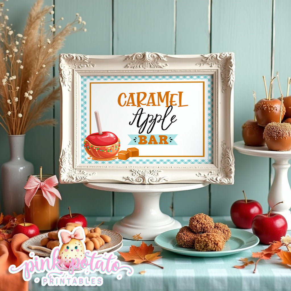 Caramel Apple-Caramel Apple Bar Directions-Buffet Bar How To-Toffee Apple-Caramel Apple Bar-Prefilled Directions-Digital-INSTANT DOWNLOAD