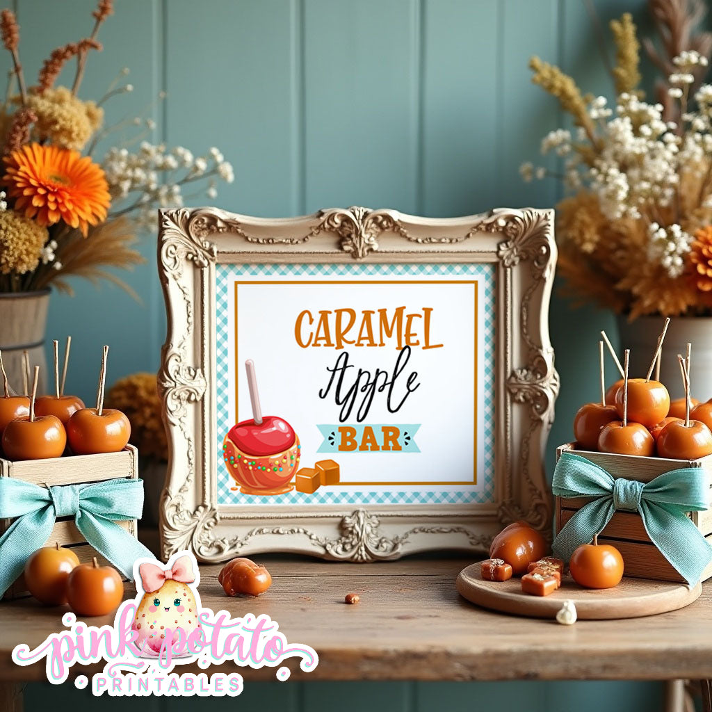 Caramel Apple-Caramel Apple Bar Directions-Buffet Bar How To-Toffee Apple-Caramel Apple Bar-Prefilled Directions-Digital-INSTANT DOWNLOAD