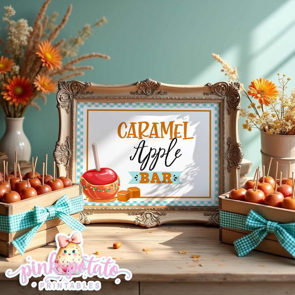Caramel Apple-Caramel Apple Bar Directions-Buffet Bar How To-Toffee Apple-Caramel Apple Bar-Prefilled Directions-Digital-INSTANT DOWNLOAD