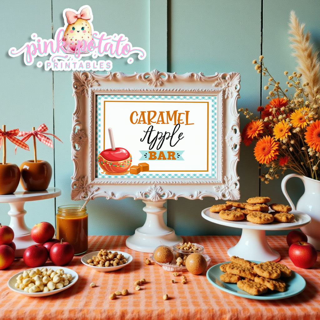 Caramel Apple-Caramel Apple Bar Directions-Buffet Bar How To-Toffee Apple-Caramel Apple Bar-Prefilled Directions-Digital-INSTANT DOWNLOAD
