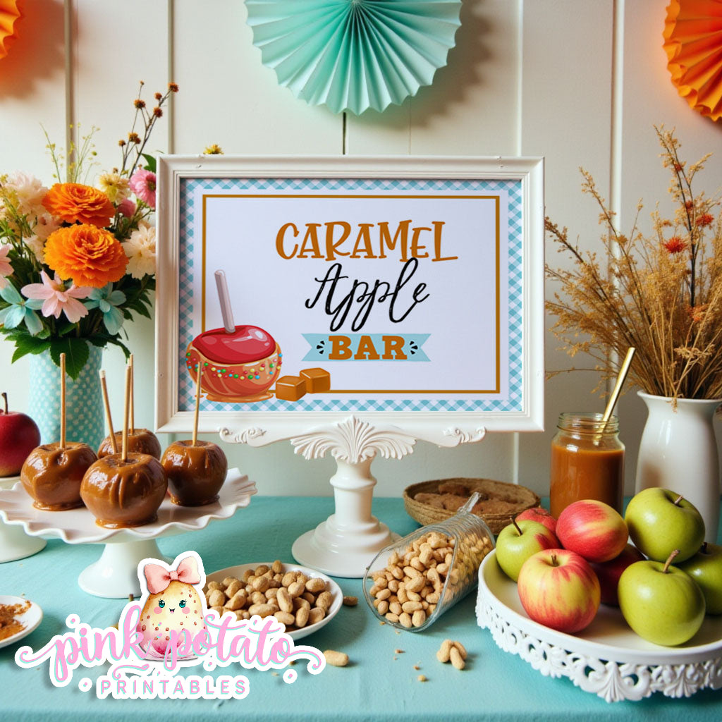 Caramel Apple-Caramel Apple Bar Directions-Buffet Bar How To-Toffee Apple-Caramel Apple Bar-Prefilled Directions-Digital-INSTANT DOWNLOAD