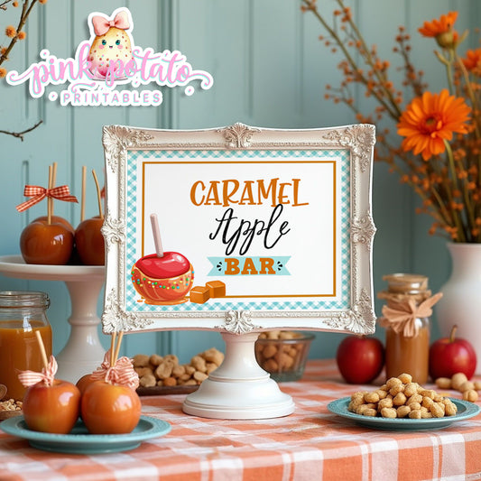 Caramel Apple-Caramel Apple Bar Directions-Buffet Bar How To-Toffee Apple-Caramel Apple Bar-Prefilled Directions-Digital-INSTANT DOWNLOAD