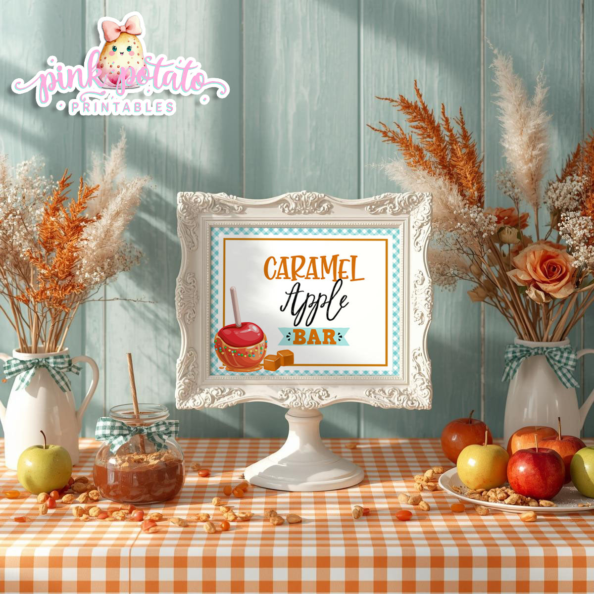 Caramel Apple-Caramel Apple Bar Directions-Buffet Bar How To-Toffee Apple-Caramel Apple Bar-Prefilled Directions-Digital-INSTANT DOWNLOAD