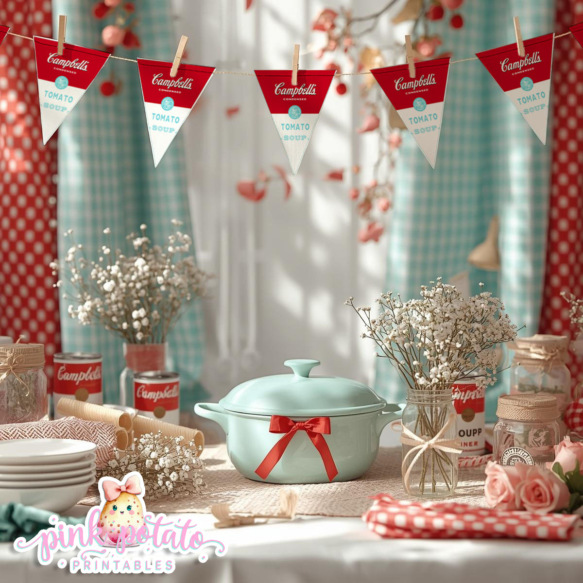 Soups On-{PLAIN} Party Printable-Editable-PeRsOnAliZe-Parties-Soup Social-Soup Can-Campbells-Neighbors Night-Soup Party-INSTANT DOWNLOAD