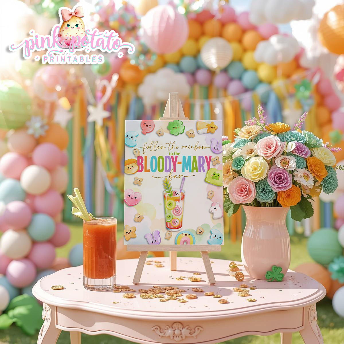 Charmed-8x10 Bloody Mary Bar Sign-Party Signs-BloodyMary-Cocktail Sign-Buffet Signs-St. Paddy's Day-St. Patrick's Day Theme-Party Printable-Lucky Charms-Marshmallow Cereal-Magical Cereal-Digital-INSTANT DOWNLOAD