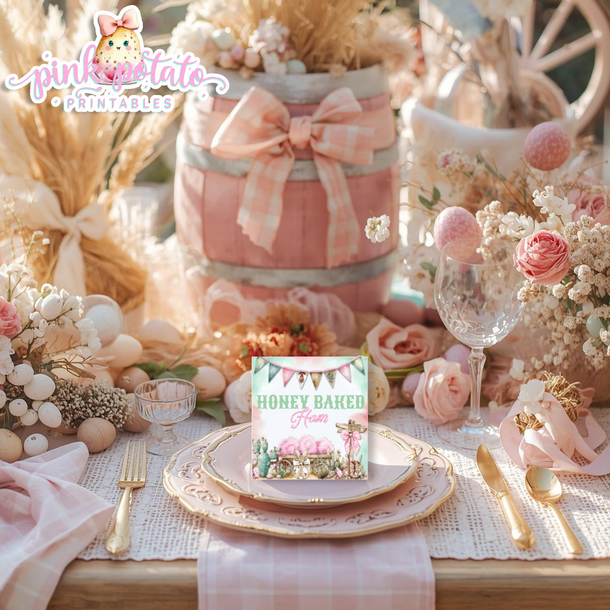 Bunny Trails-Editable Buffet Cards-Completely Editable in CORJL ONLY-Western Easter-Place Cards-Customize Tent Cards-Easter Sunday-Happy Easter-Easter Buffet-Cowgirl-Cowboy-Customize-INSTANT DOWNLOAD