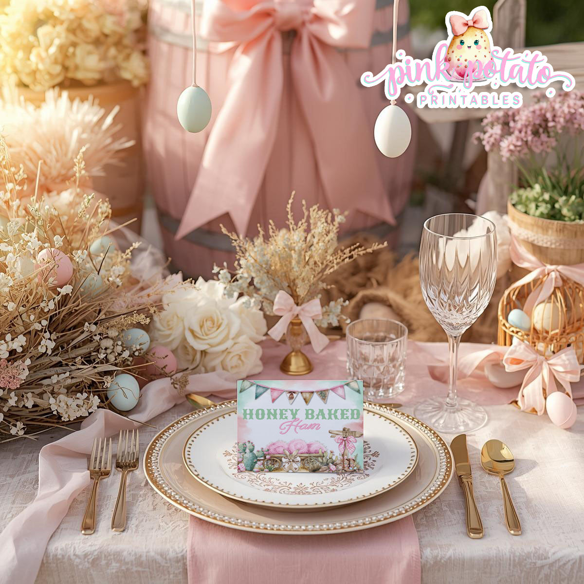 Bunny Trails-Editable Buffet Cards-Completely Editable in CORJL ONLY-Western Easter-Place Cards-Customize Tent Cards-Easter Sunday-Happy Easter-Easter Buffet-Cowgirl-Cowboy-Customize-INSTANT DOWNLOAD