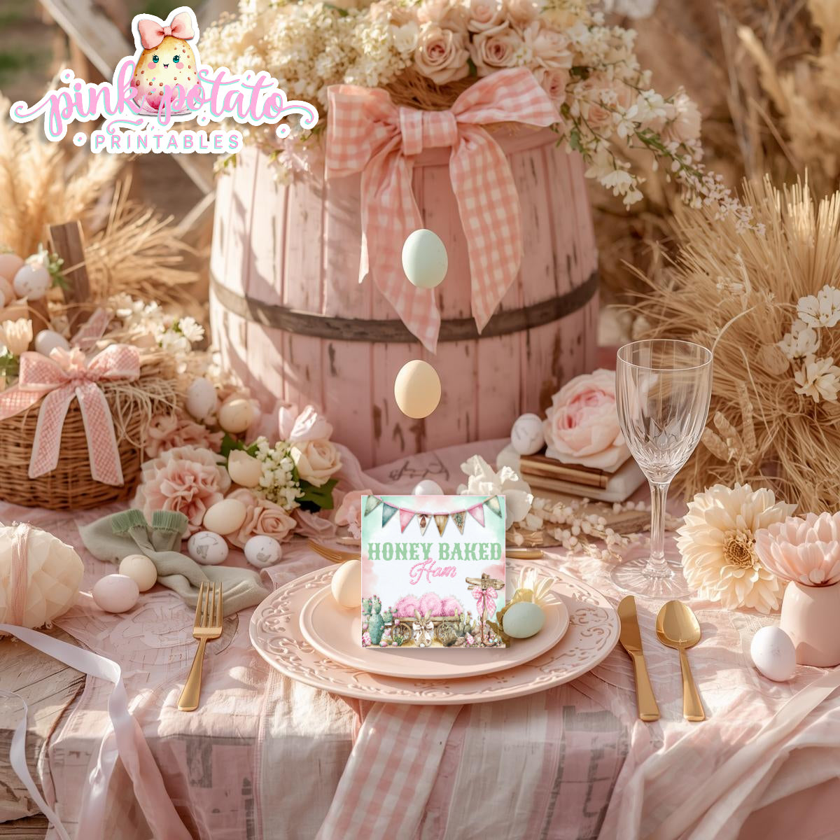 Bunny Trails-Editable Buffet Cards-Completely Editable in CORJL ONLY-Western Easter-Place Cards-Customize Tent Cards-Easter Sunday-Happy Easter-Easter Buffet-Cowgirl-Cowboy-Customize-INSTANT DOWNLOAD