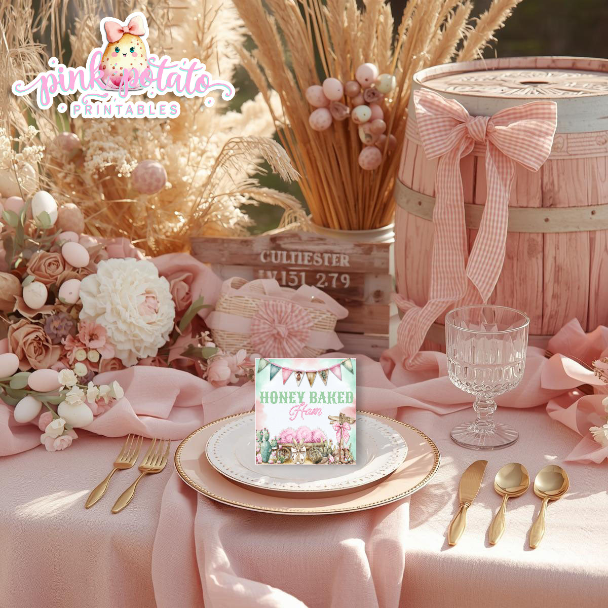 Bunny Trails-Editable Buffet Cards-Completely Editable in CORJL ONLY-Western Easter-Place Cards-Customize Tent Cards-Easter Sunday-Happy Easter-Easter Buffet-Cowgirl-Cowboy-Customize-INSTANT DOWNLOAD