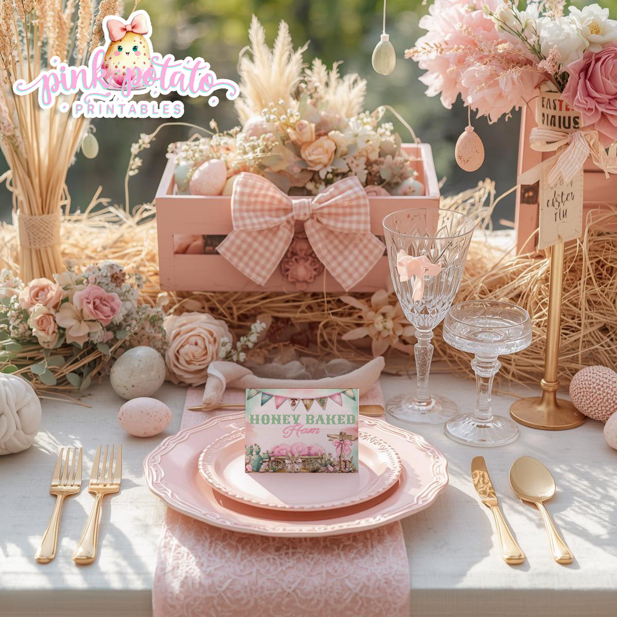 Bunny Trails-Editable Buffet Cards-Completely Editable in CORJL ONLY-Western Easter-Place Cards-Customize Tent Cards-Easter Sunday-Happy Easter-Easter Buffet-Cowgirl-Cowboy-Customize-INSTANT DOWNLOAD