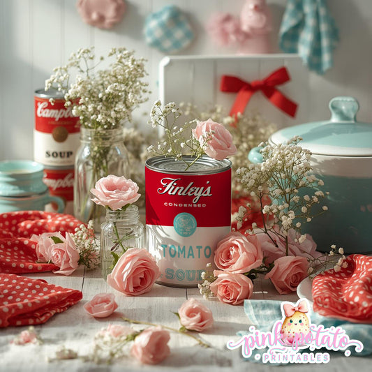 Soups On-Soup Swap Custom Soup Can Labels-We Personalize Name & Color for you-Soup Exchange-Soup Theme-Soup Party Printable-DIGITAL DOWNLOAD