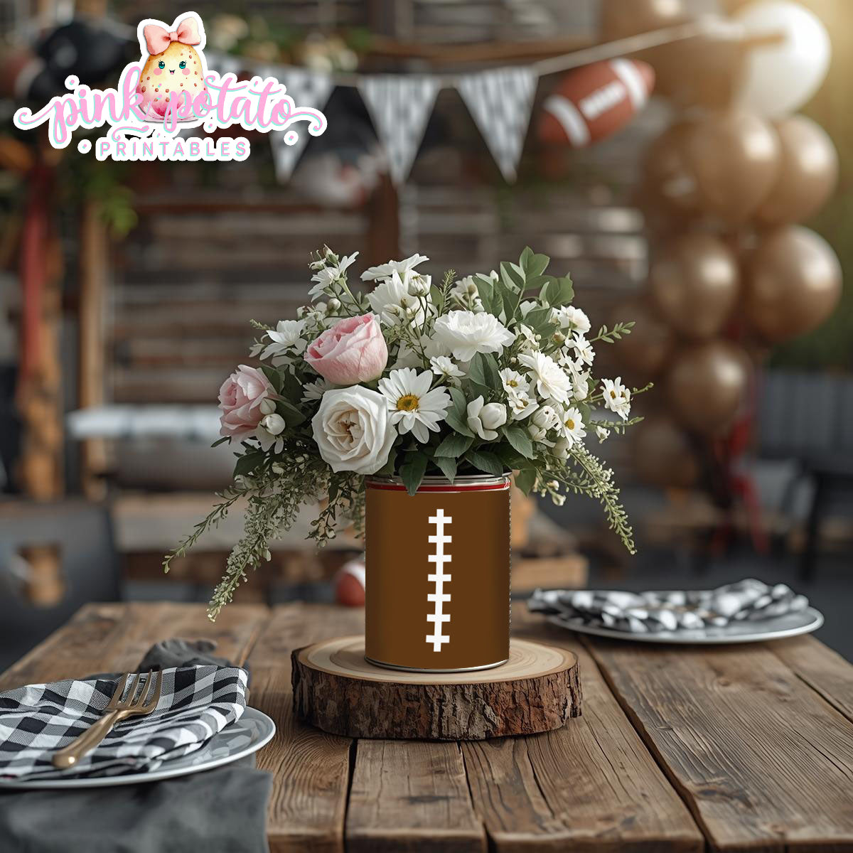 Super Bowl-Soup Can Wrappers-Football-Superbowl Decorations-Referee-Super Bowl Sunday-Sports-Digital-INSTANT DOWNLOAD