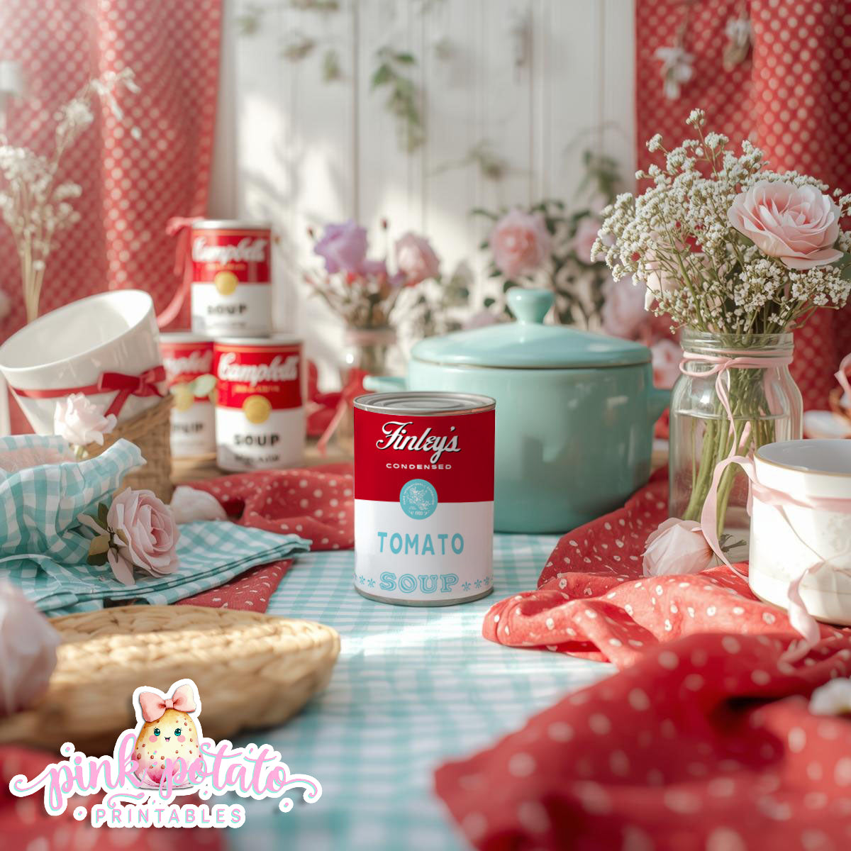 Soups On-{PLAIN} Party Printable-Editable-PeRsOnAliZe-Parties-Soup Social-Soup Can-Campbells-Neighbors Night-Soup Party-INSTANT DOWNLOAD