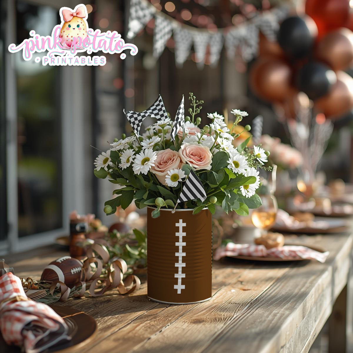 Super Bowl-Soup Can Wrappers-Football-Superbowl Decorations-Referee-Super Bowl Sunday-Sports-Digital-INSTANT DOWNLOAD